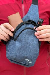 Burgos Unisex 3 Bölmeli Su Geçirmez Çapraz Askılı Bel Omuz Çanta Göğüs Günlük Bodybag M1 Mavi - 4