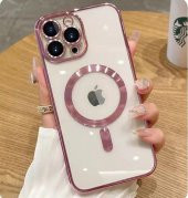 iPhone 13 Pro Max Kılıf Kamera Korumalı Magsafe Parlak Luxury - 1