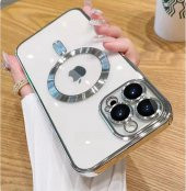 iPhone 13 Pro Max Kılıf Kamera Korumalı Magsafe Parlak Luxury - 4