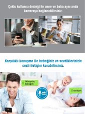 Elfo Full HD Yapay Zeka Destekli 360º Dönebilen Gece Görüşlü Wifi Dijital Bebek Güvenlik Kamerası - 4