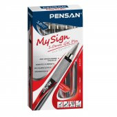 Pensan My Sign Jel İmza Kalemi 1.0 Mm 12 Li Kırmızı - 1