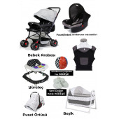 Jimmy Baby Travel Sistem Bebek Arabası Bebek Kanguru Bebek Puset Ana Kucağı Örtüsü Yürüteç Beşik - 1