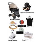 Jimmy Baby Travel Sistem Bebek Arabası Bebek Kanguru Bebek Puset Ana Kucağı Örtüsü Yürüteç Beşik - 3