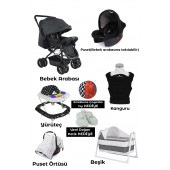 Jimmy Baby Travel Sistem Bebek Arabası Bebek Kanguru Bebek Puset Ana Kucağı Örtüsü Yürüteç Beşik - 4
