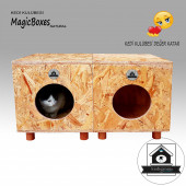 Kedi Evi - Kedi Kulübesi Magıcboxes 2'li Natural thumbnail 2
