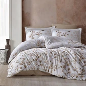 Clasy Pamuk Saten Çift Kişilik Nevresim Takımı Puha v1 Bej thumbnail 2