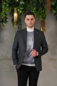 SİR YÜNLÜ MONO YAKA KAŞMİR ÇİFT YIRTMAÇ 6 DROP KIŞLIK ERKEK TEK CEKET SR67502 - 10