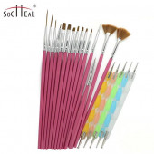 Ecoform 20 Parça Nail Art Tırnak Süsleme Desen Fırça ve Dot Kalem Seti - 2