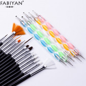 Ecoform 20 Parça Nail Art Tırnak Süsleme Desen Fırça ve Dot Kalem Seti - 4