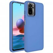 Xiaomi Redmi Note 10S Kılıf Metal Çerçeve ve Buton Tasarımlı Silikon Zore Luna Kapak - 8