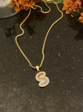 Aksesuar Çarşısı S Harfi Renkli Zirkon Taşlı Kolye thumbnail 2