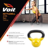 Voit Vinyl Kettlebell 4 kg Sarı - 1