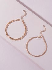 Altın Renk Unisex Şavin Ve Burgu Kombin Bileklik -  2122 - 2