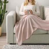 Tv Battaniye,Koltuk Örtü MeridyenDukkan Püsküllü Örtü IKEA Toz Pembe 120x160 cm - 3