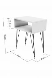 Davin Metal Ayaklı Ahşap Raflı Komodin - 6