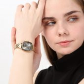 Elanor Roma Rakam Gümüş Kadran Gold Kordon Kadın Kol Saati - 1