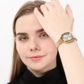 Elanor Roma Rakam Gümüş Kadran Gold Kordon Kadın Kol Saati - 4