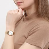 Melian Gümüş Kadran Gold Kordon Kadın Kol Saati - 4