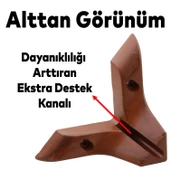 Altay Lüks Mobilya Kanepe Sehpa Puf Koltuk Ayağı 8 Cm Ahşap Desenli Kahverengi Baza Ayakları - 4