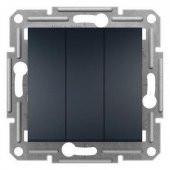 Schneider EPH2100171 Asfora Antrasit Çerçevesiz 3lü Anahtar - 1