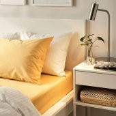Tek Kişilik Lastikli Çarşaf MeridyenDukkan Sarı Renk 90x200 cm IKEA Parlak Saten Dokuma - 2