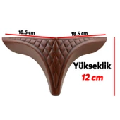 Petek Lüks Mobilya Kanepe Sehpa Puf Koltuk Ayağı 12 Cm Kahverengi Ahşap Desenli Baza Ayakları thumbnail 6