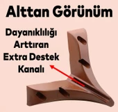 Petek Lüks Mobilya Kanepe Sehpa Puf Koltuk Ayağı 12 Cm Kahverengi Ahşap Desenli Baza Ayakları thumbnail 2