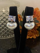 Aksesuar Çarşısı Özel Seri Baget Taş VE İnci Şık Küpe thumbnail 3