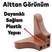 Rose Lüks Mobilya Kanepe Sehpa Puf Koltuk Ayağı 7.5 Cm Kahverengi Ahşap Desenli Baza Ayakları thumbnail 5