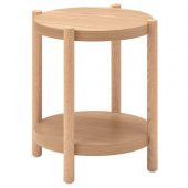2 Katlı Yan Sehpa Düzenli MeridyenDukkan-Havadar Tasarım IKEA 50 Cm Meşe Kaplama - 1