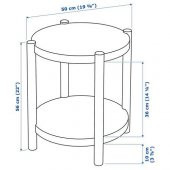 2 Katlı Yan Sehpa Düzenli MeridyenDukkan-Havadar Tasarım IKEA 50 Cm Meşe Kaplama - 2