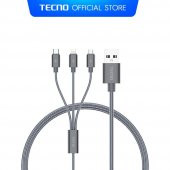 Tecno Xiaomi Poco X3 3in1 Lightning, Type-C, Micro Çıkışlı Örgülü Hızlı Data ve Şarj Kablosu - 2