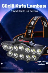 DailyTech 12 LED Şarj Edilebilir Su Geçirmez Kamp Kafa Feneri Lambası - 2