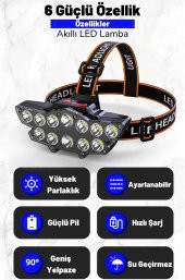 DailyTech 12 LED Şarj Edilebilir Su Geçirmez Kamp Kafa Feneri Lambası - 3