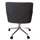 Çalışma Sandalyesi Krom Yıldız Ayaklı Döküm Süngerli Antrasit Keten Kumaş - 4