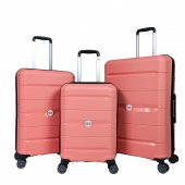 OX POLİPROPİLEN 3 LÜ VALİZ SETİ SOMON RENGİ - 1