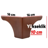 Rose Lüks Mobilya Kanepe Sehpa Koltuk Baza Yükseltici Ayağı 10 Cm Kahverengi Ahşap Desenli Ayakları - 6