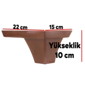Dolap Venüs Lüks Mobilya Kanepe Sehpa Puf Köşe Koltuk Ayağı 10 Cm Kahverengi Ahşap Desenli Açılı - 6