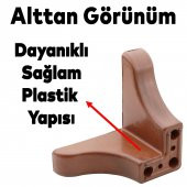 Lüks Mobilya Kanepe Sehpa Puf Koltuk Ayağı 7.5 cm Kahverengi Ahşap Desenli Baza Ayak - 5