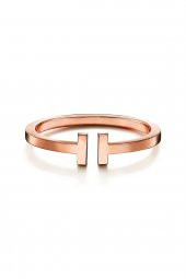 Rose Renk Tiffany Model T Uçlu Desenli Kelepçe Bileklik - 2118 - 3