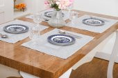 Finezza Roma Jakar Polyester Kumaş Bej Amerikan Servis 34 x 46 cm Gri 4 Ad.-1383 - 2