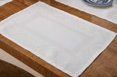 Finezza Roma Jakar Polyester Kumaş KremAmerikan Servis 34x46 cm Krem 4 Ad-1385 - 4