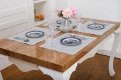 Finezza Ayda Jakar Polyester Kumaş Bej Amerikan Servis 33,5x46 cm Gri 4 Ad.-1386 - 3