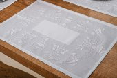Finezza Ayda Jakar Polyester Kumaş Bej Amerikan Servis 33,5x46 cm Gri 4 Ad.-1386 - 5