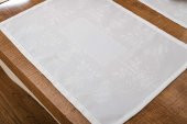 Finezza Ayda Jakar Polyester Kumaş Krem Amerikan Servis 33,5x46 cm Gri 4 Ad-1387 - 3