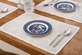 Finezza Ayda Jakar Polyester Kumaş Bej Amerikan Servis 34 x 46 cm Bej 4 Ad.-1388 - 4