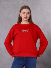 Farm Animals Nakış Detaylı Kadın Sweat Kazak - 1