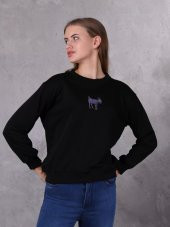 Farm Animals Nakış Detaylı Kadın Sweat Kazak - 1