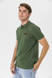 Farm Animals Polo Yaka Ayı Nakış Detaylı Erkek T-Shirt - 3