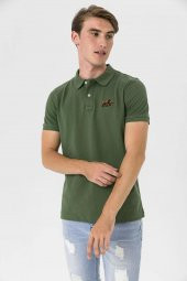 Farm Animals Polo Yaka Ayı Nakış Detaylı Erkek T-Shirt - 5